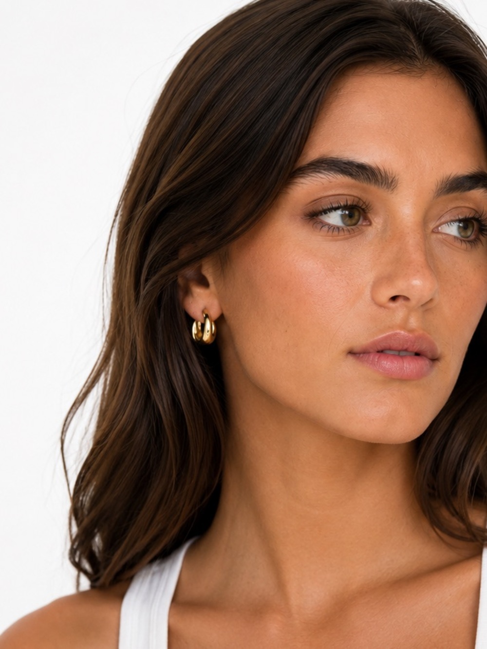 Macy’s AND NOW THIS 18K Gold Plated Hoop Earring NWT